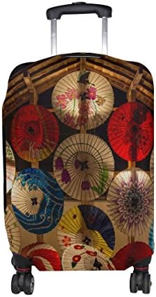 Aumimi Japanese Oil Paper Umbrella Pattern Luggage Cover Elastic Protector Fits L 26-28 in Suitcase