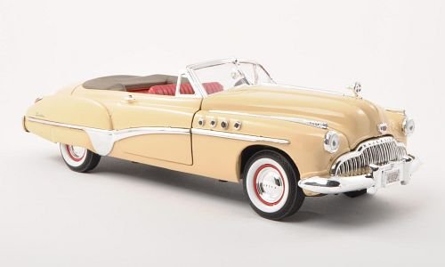 Preisvergleich Produktbild Buick Roadmaster Convertible, beige, 1949, Modellauto, Fertigmodell, Motormax 1:18
