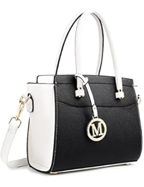 Miss Lulu Damen Schultertasche M Kleine Ledertasche Shopper Handtasche Faux Leder