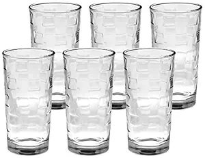 Amazon Brand - Solimo Eden Juice Glass Set, 260ml, Set of 6, Transparent