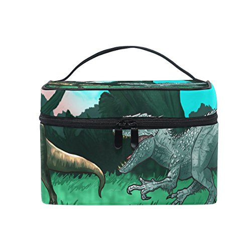 COOSUN Antichi dinosauri Cosmetic Bag Canvas Viaggi toilette Bag maniglia superiore livello singolo sacchetto di trucco Caso cosmetico multifunzione per Grande Multicolore