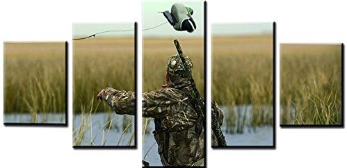 OBELLA Modern Canvas Pictures Prints Wall Art 5 Pieces || Field Sniper Warrior || Posters Oil Paintings Prints and Pictures Photo Wall Art for Home Decoration-Frameless