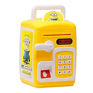 mQFIT Cartoon Printed Smart Electronic Password Protected Money Bank for Kids with Talking Function, Electronic Piggy Banks ,Mini ATM Electronic Coin Bank for Children