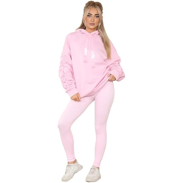 Oversized Ruched Sleeves Knitted Hoodie with Ribbon Detail