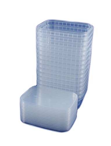 15 Universal Kunststoff Dosen mit Deckel Industriestandard Rechteckig 280ml