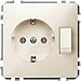 Produktbild Merten 272444 SCHUKO-Steckdosen-Einsatz mit Wechselschalter, weiß/cremeweiß, System Fläche
