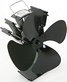Zevek 4 Ventilateur de poêle à 4 pales, alimenté par la chaleur - 50 % plus efficace qu'un ventilateur à 2 pales