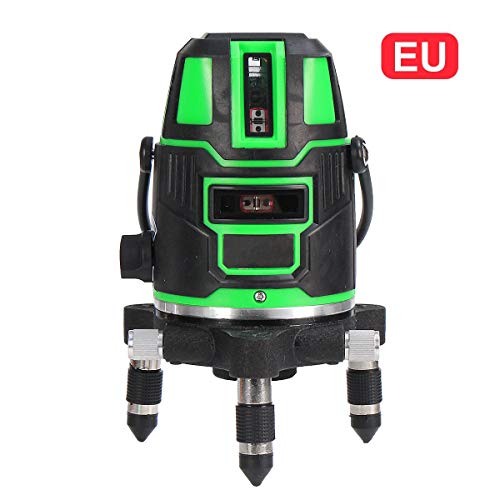 Jiguoor 360ºtripod rotatif Vert 5 Line Laser, niveau mise à niveau vertical horizontal auxiliaire Outil de mesure de niveau pour carrelage de fixation, dalles de sol de fixation, Rampe d'escalier