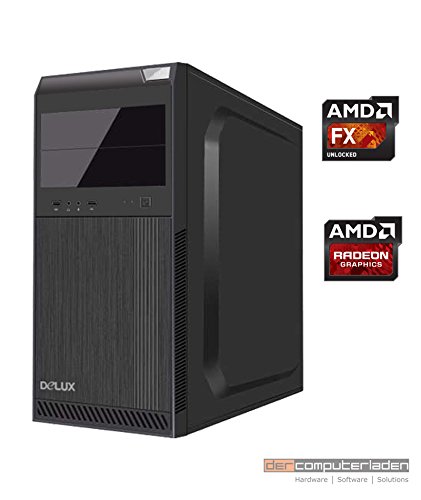 dercomputerladen Office PC System AMD, FX-8320 8x3,5 GHz, 8GB RAM, 500GB HDD, Radeon HD3000 -1GB, 400W, Windows 10 (Testversion) Computer Büro Multimedia