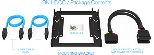 Sabrent Festplatten-Zubehör Rahmen 3,5-Zoll-SSD zu x2 / 2,5-Zoll-Festplattenlaufwerk Interner Montagesatz [SATA und Stromkabel im Lieferumfang enthalten] (BK-HDCC) - 2