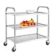 Produktbild ZELSIUS Edelstahl Servierwagen, Küchenwagen, Getränkewagen, Essenswagen, Transportwagen mit 3 Böden, Trolley - ESW3