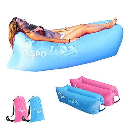 YespoProducts, Sofa Hinchable con Bolso portátil, Tumbona Hinchable de Playa, Sofa Hinchable Camping, Hamaca Hinchable,Tumbona Playa Plegable Ligera, Sofa Inflable con Bolso portatil. (Azul)