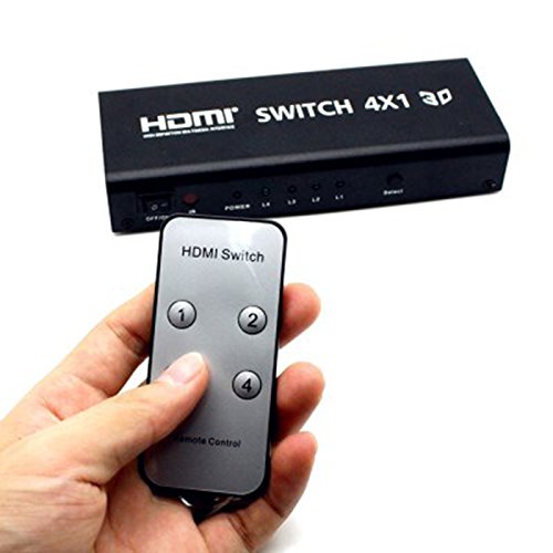 ekobuy® 4 Port HDMI Switch mit Fernbedienung und optische Toslink, Switcher 4 Port, vergoldete Stecker, 3D 4 K Unterstützung, 5.1 Audio Unterstützung HDMI V1.4b für HDTV, PS3, PS4, Xbox One, 360, Bluray Player, DVD-Player etc. (4Port Powered) - 8