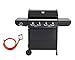 Produktbild Ribelli® Gasgrill Grillwagen BBQ Edelstahl-Brenner + Seitenkocher Gas-Grill Schwarz (4+1 Gasgrill)