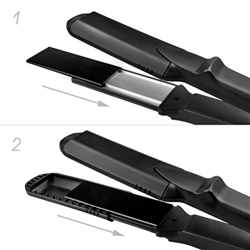 Askliy 4 in 1 Keramik Haarglätter Lockenstäbe, Ionen Haarglätter Mit Schnellaufheizungs Funktion, Stylingbürste Für Glattes Und Geschmeidig Glänzendes Haar, Feuchtigkeitsspendene Beauty Glättbürste Für Schöne Haare, 110-240V Glätteisen Zum Glätten Von Locken - 4
