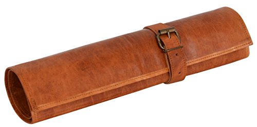Gusti Leder nature ''Jace'' Werkzeugtasche Werkzeugrolltasche Werkzeugmappe Werkzeuge Rolltasche Malutensilien Hülle Ledertasche Näh und Strickzubehör Tasche Ziegenleder Vintage Braun A121b