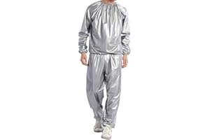 Qiekenao Fitness Sudore Sauna Suit,Perdita di peso Corpo Sudore Sauna Vestiti Palestra Anti-strappo Pvc Uomini e Donne