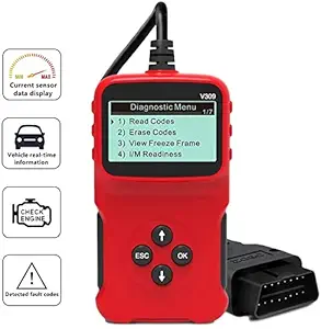 STHIRA Car OBD2 Scanner Universal Wired Auto Engine Fault Code Reader CAN Diagnostic Scan Tool V309 for Check Engine Light, I/M Readiness Smog Check, HD LCD Display Screen