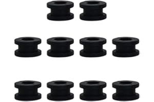 perfk Set of 10 Universal Rubber Grommets for Motorcycle Body Fairing Cowling Replacement, Black