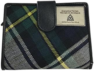 Ladies Genuine Scottish Tartan with Nappa Leather clutch purse Brand New (Dress Gordon)