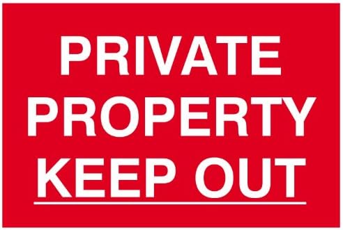 ScanSCA1652 Self adhesive PVC sign - Private property Keep out - 300 x 200mm