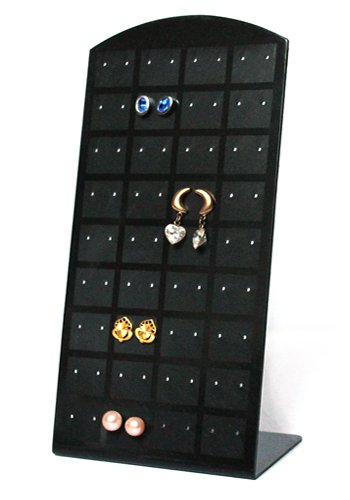 Ohrsteckerdisplay Ohrringhalter Ohrringständer für 72 Ohrringe (schwarz)