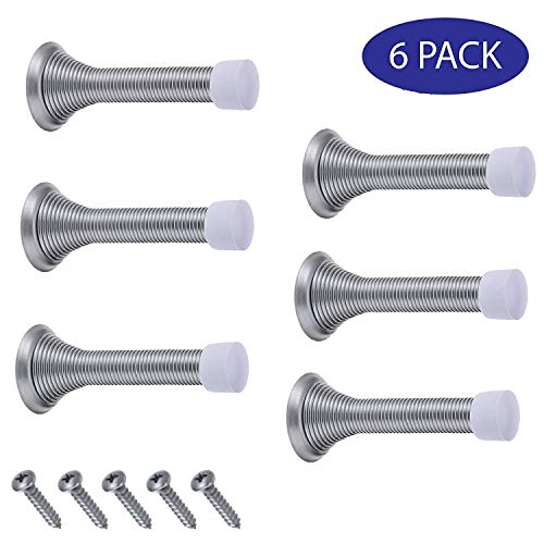 Volila Bouchon de Porte à Ressort Porte en métal Bouchons avec vis et Plaque de Base (Argent)