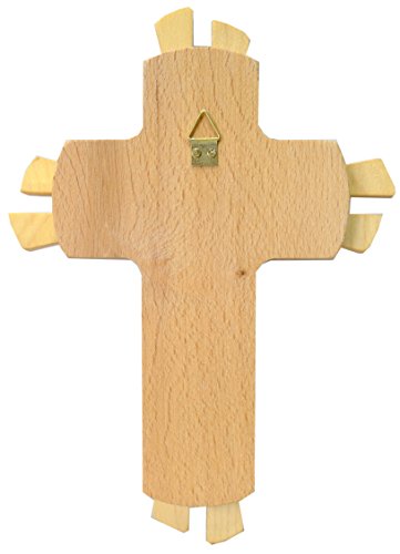 Kaltner Präsente Geschenkidee – Wandkreuz Echtes Holz Buche Kreuz Kruzifix für die Wand 22 cm modern - 3