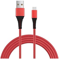 Vimoli Cable USB C a USB 3.0A Nylón Cable Tipo C Carga y Transmisión de Datos para Samsung Galaxy Note MacBook Pro Google Pixel Nexus Nuevo Google Chromebook Pixel-1m (Rojo)