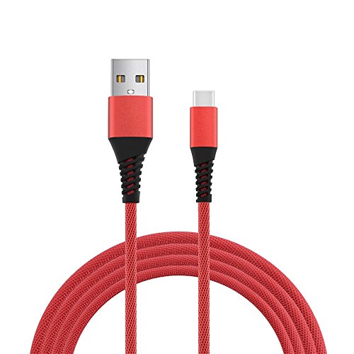 Vimoli Cable USB C a USB 3.0A Nylón Cable Tipo C Carga y Transmisión de Datos para Samsung Galaxy Note MacBook Pro Google Pixel Nexus Nuevo Google Chromebook Pixel-1m (Rojo)