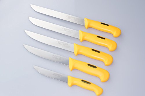 Neudorf Manufaktur Metzgermeister Fleischermesser Metzgermesser Set in Profiqualität 5-teilig/ Edelstahl (handgearbeitet)/ spezielle ergonomische Griffe/ Top Qualität - 2