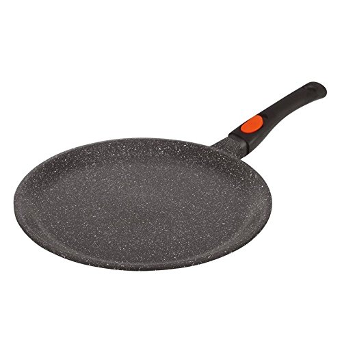 Kamberg - 0008051 - Crêpière 28 cm - Manche Amovible - Fonte d'Aluminium - Revêtement type pierre - Tous feux dont induction - Sans PFOA