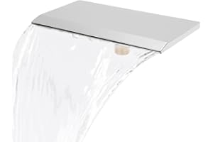 Hapivida Edelstahl Pool Brunnen, G1/2 Außengewinde, Teich Wasserfall Kaskade 19 cm, Wasserfall Klein Überlauf Klinge, für Garten Hof Terrasse Pool Wasserspiele im Freien
