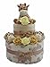 Giraffe Two Tier Unisex Neutral Nappy Cake Baby Gift with FREE UK Delivery