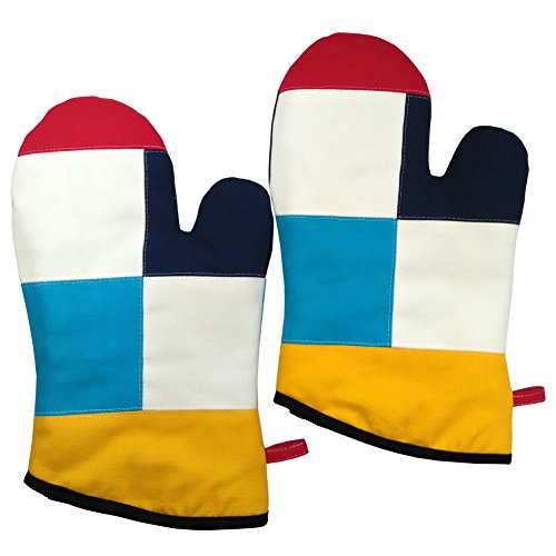 [Imagine] Heat Resistant Patchwork Oven Gloves/Micro-oven Mitts 2-Pack