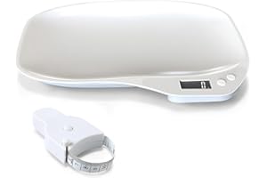 AFENAU Digital Pet Scales, 15kg Small Pet Weighing Scales with 4 weighing Modes(g/ml/oz/lb), Electronic Baby Scales with Comfortable Curving Platform, Baby Scales Weighing for Infant,Puppies,Pregnant Cats