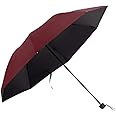 Urbane Home 3 Fold Manual Umbrella | Windproof, Sunproof & Rainproof | With Polyester Canopy, Sturdy Steel Shaft & Wrist Straps | Easy to Hold & Carry | Umbrella for Women, Men & Kids |Red