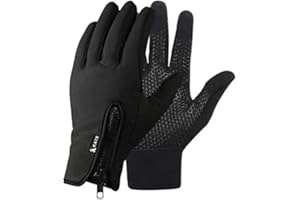KATX Guanti da ciclismo Guanti da corsa termici Touchscreen Guanti invernali neri caldi antivento antiscivolo fodera in pile guanti da bici guanti caldi per uomo donna