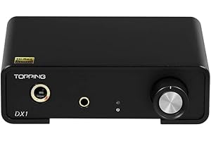 FANMUSIC TOPPING DX1 Supporto fino a DSD256 e PCM384 THD+N <0,0002% XMOS XU208 AK4493S 2 impostazioni di guadagno Hi-Res Audio DAC e amplificatore per cuffie (nero)