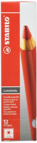 Crayon De Couleur Stabilo Carbothello Lot De 12 Crayons Fusains Pastels Carmin Clair 1400311