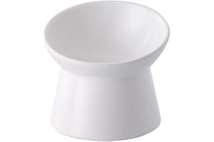LIONWEI LIONWELI Ciotole Gatti Ceramica Ciotola Gatto - Ciotole per Gatti Rialzate Inclinate Design - 125 ml Ciotoline per Gattini Anti Vomito - Scodella Cibo per Gatto Piccola - Adatto per Microonde e Lavastoviglie