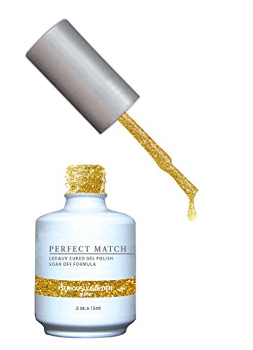 LeChatperfect match UV/LED nail gel and polish, seriously golden, pack of 1, (1 x 15 ml)
