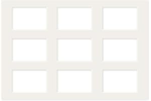 PHOTOLINI Passepartout 40x60 aussen Creme-Weiß für 9X Passepartout 10x15 innen, alterungsbeständig & säurefrei 1,5 mm Schrägschnitt - Passepartoutrahmen mit Mehrfachausschnitt