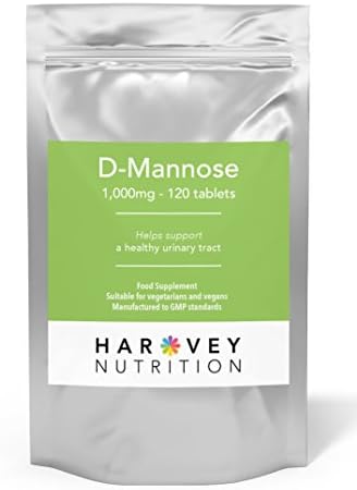 D-Mannose Tablets | 1000mg x 120 Tablets | High Strength | Safe and Natural way to clear Cystitis and other UTIs