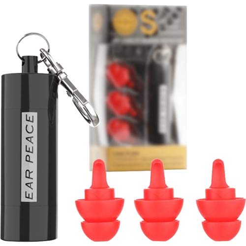 EarPeace Tapones de Oídos de Seguridad - Reducción de Ruido y Protección de Audición de Alta Fidelidad para Proyectos, Construcción y Ambientes de Ruidos Altos (Standard, Black Case)