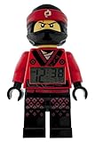 LEGO NINJAGO MOVIE 9009211 Kai Kinder-Wecker mit Minifigur und Hintergrundbeleuchtung , rot/schwarz , Kunststoff , 24 cm hoch , LCD-Display , Junge/ Mädchen , offiziell