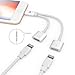Produktbild iPhone X Blitz Splitter CONMDEX Audio Ladeadapter Lightning Audio und Lade Dual Lightning Adapter Kabel für iPhone 8/8 Plus, iPhone 7 / 7Plus, iPhone X, iPhone 6 / 6Plus / 6S / 6S Plus, iPad, Kopfhörer kompatibel mit dem Hören, Mikrofon Empfang, Fernbedienung Steuerung (Silber)