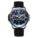 IG Invictus  Mode Männer Quarzuhr Hochwertige Lederuhr Blu Ray Glas Armbanduhr Raglan XR3064 Herrenuhr mit Gürtel Männer Uhr