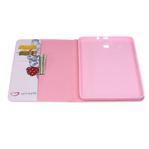 Galaxy Tab E 9.6-Inch SM-T560 Hülle, DEENOR Cute Colorful Design Flip Tasche PU Leder Abdeckung Stand Schutzhülle für Samsung Galaxy Tab E 9.6-Inch SM-T560 / T561 / T565. *giraffe - 6