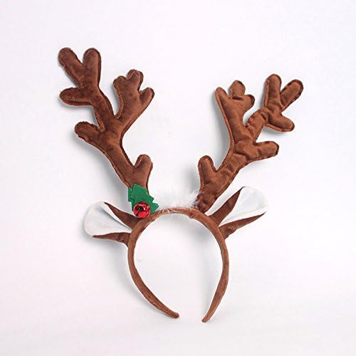 Creative Christmas decorations sprouting up Christmas deer Bell Christmas plush headband hair hoop head,In the Café
